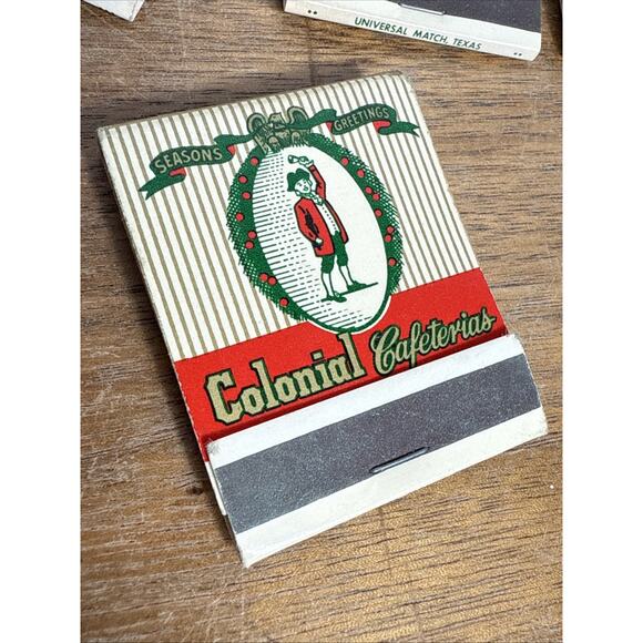 Fort Worth Arlington Texas Colonial Cafeteria Matchbooks Front Strike Unstruck - Picture 9 of 10
